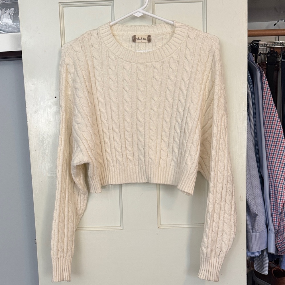 Altar'd State Cream Cable Knit Sweater
